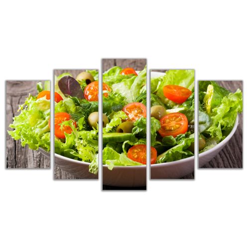 0486 Wall art decoration (set of 5 pieces) Fresh salad