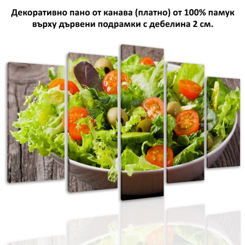 0486 Wall art decoration (set of 5 pieces) Fresh salad