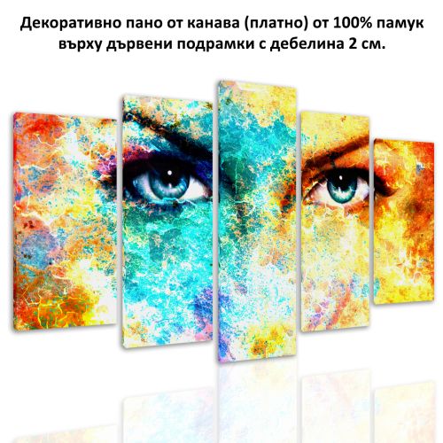 0471 Wall art decoration (set of 5 pieces) Hypnotising eyes