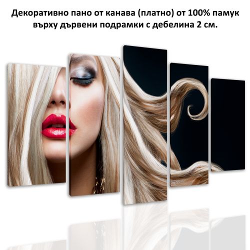 0468 Wall art decoration (set of 5 pieces) Blond hair