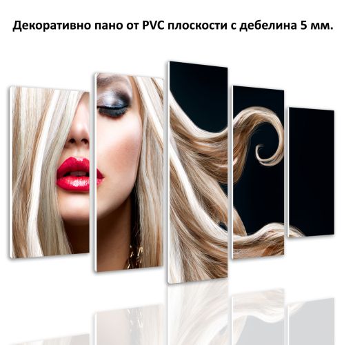 0468 Wall art decoration (set of 5 pieces) Blond hair