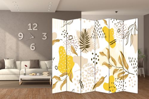 P9290 Decorative Screen Room divider Abstraction with leaves (3,4,5 or 6 panels)