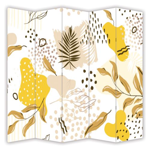 P9290 Decorative Screen Room divider Abstraction with leaves (3,4,5 or 6 panels)