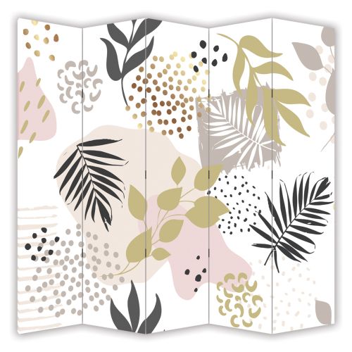 P9291 Decorative Screen Room divider Abstraction with leaves (3,4,5 or 6 panels)