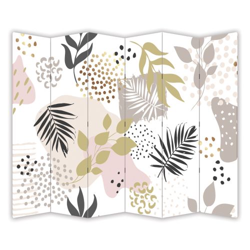 P9291 Decorative Screen Room divider Abstraction with leaves (3,4,5 or 6 panels)