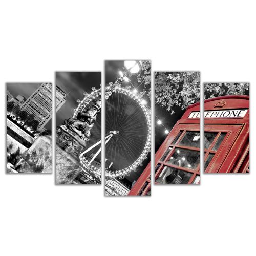 0027 Wall art decoration (set of 5 pieces)  Night in London 