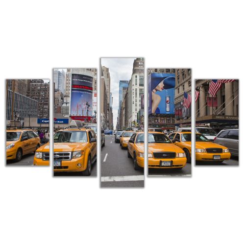 0405 Wall art decoration (set of 5 pieces) New York yellow cabs