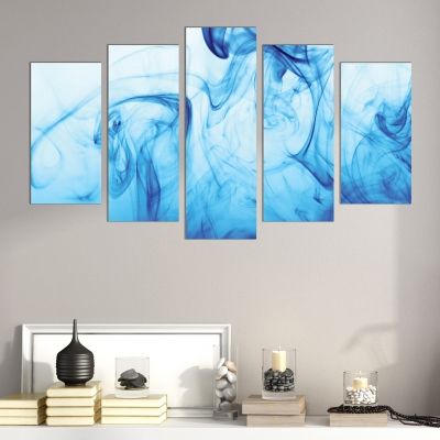 Abstract canvas art blue smoke