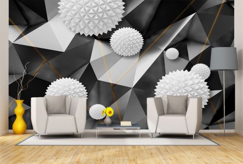 T9313 Фототапет 3D Абстрактни геометрични форми за офис
