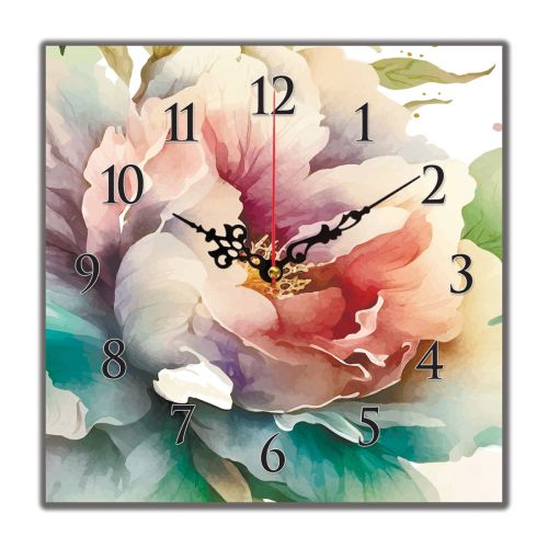 C1011_1 Clock with print Roses in pasel colors