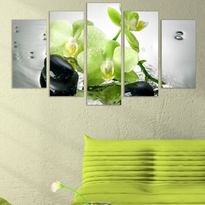 wall decoration spa green orchids 