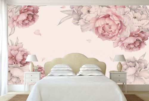 T9342 Wallpaper Pink peonies