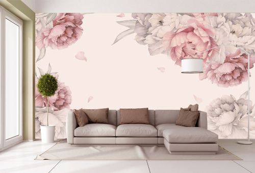T9342 Wallpaper Pink peonies