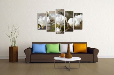 Canvas wall art set for living room with flowers