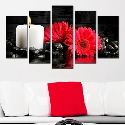 0329 Wall art decoration (set of 5 pieces) Zen composition