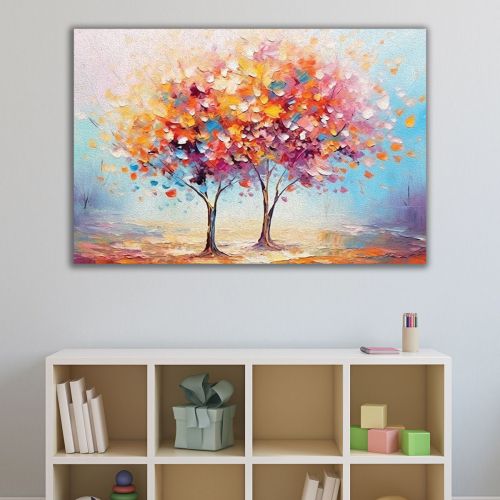 1094 Wall art decoration Magical trees in a dance of colors