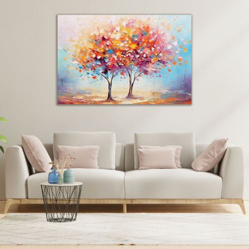 1094 Wall art decoration Magical trees in a dance of colors