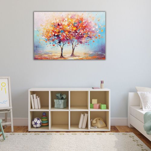 1094 Wall art decoration Magical trees in a dance of colors