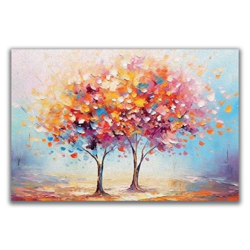 1094 Wall art decoration Magical trees in a dance of colors