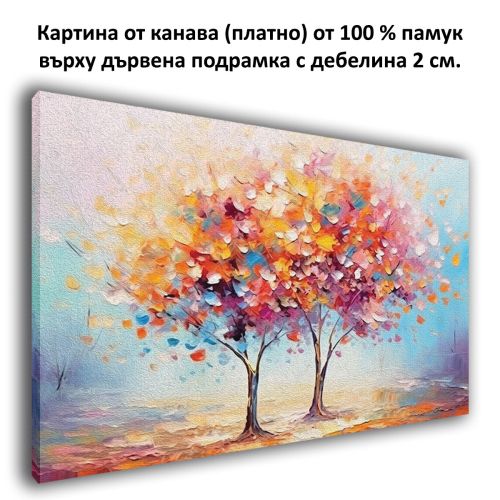 1094 Wall art decoration Magical trees in a dance of colors