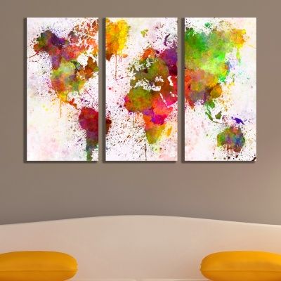 wall art world abstract map