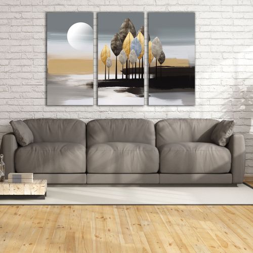 1105 Wall art decoration (set of 3 pieces) Abstract Landscape - Silent Sunset