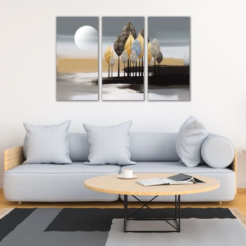 1105 Wall art decoration (set of 3 pieces) Abstract Landscape - Silent Sunset