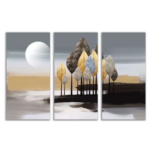 1105 Wall art decoration (set of 3 pieces) Abstract Landscape - Silent Sunset