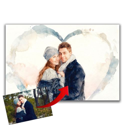 1113 Love turned into a painting - Watercolor from a photo