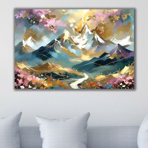 1119 Wall art decoration Light above infinity - abstract mountain landscape