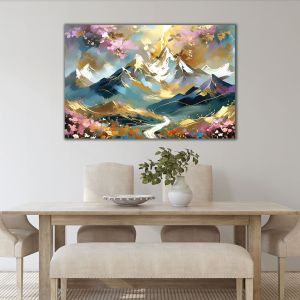 1119 Wall art decoration Light above infinity - abstract mountain landscape