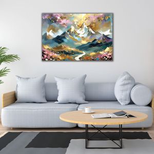 1119 Wall art decoration Light above infinity - abstract mountain landscape