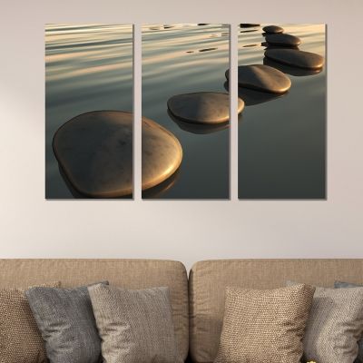 0346 Wall art decoration (set of 3 pieces)  Step stones in the sea