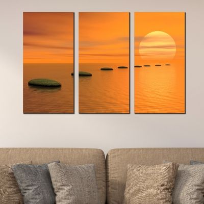 0348 Wall art decoration (set of 3 pieces)  Sunset