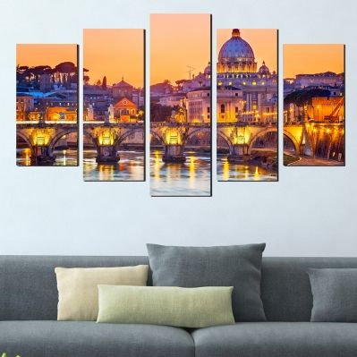 Canvas wall art set Rome cityscape