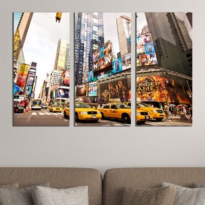 canvas art decoration New York taxi cabs