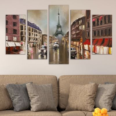 0413 Wall art decoration (set of 5 pieces) Paris