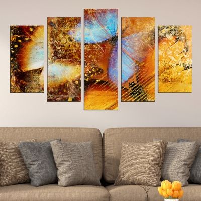 wall art canvas decoration set with butterflies