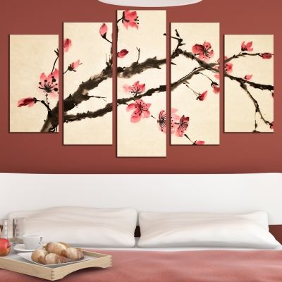 Canvas art set for decoration blooming brunch