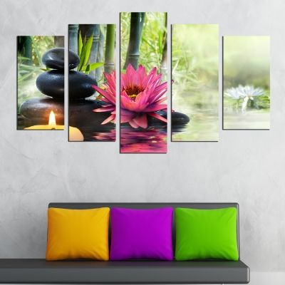 0466 Wall art decoration (set of 5 pieces) Zen composition