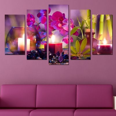 0467 Wall art decoration (set of 5 pieces) Zen composition