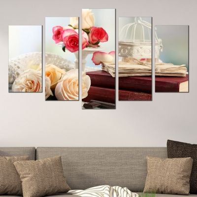 0476 Wall art decoration (set of 5 pieces) Vintage composition