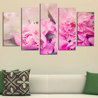 Canvas art set peonies