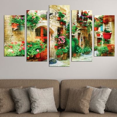 Canvas art set vintage landscape of Italy