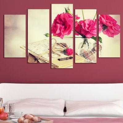 0593 Wall art decoration (set of 5 pieces) Vintage composition