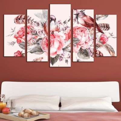 0624 Wall art decoration (set of 5 pieces) Vintage composition