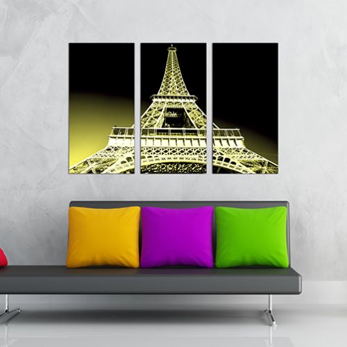 0211 Wall art decoration (set of 3 pieces) Eiffel Tower