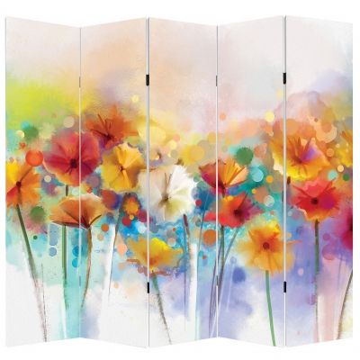 P0550 Decorative Screen Room devider Abstract flowers (3,4,5 or 6 panels)