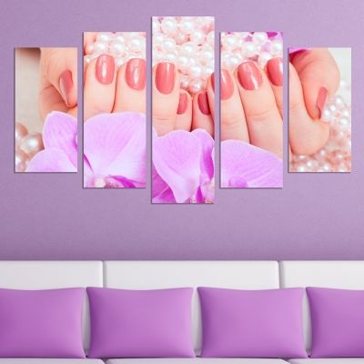 0628 Wall art decoration (set of 5 pieces) Beautiful manicure