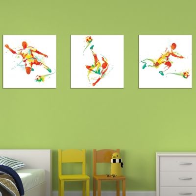 set of 3 wall decorations football